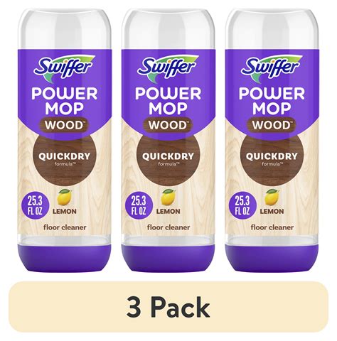 (3 pack) Swiffer Power Mop Wood Refill Solution, QuickDry Hardwood ...