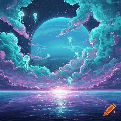 Artistic view of Neptune's surface on Craiyon