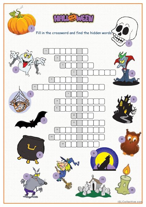 Halloween Crossword Puzzle crossword: English ESL worksheets pdf & doc
