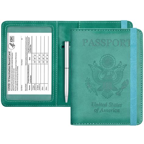 Passport and Vaccine Card Holder Combo - HOTCOOL Leather RFID Blocking ...