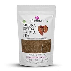 Arjuna Detox Kahwa Tea By RAMTATVA with Arjun Ki Chaal,Natural Herbs ...