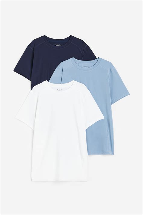 3-pack sports tops with DryMove™ - Dark blue/White - Kids | H&M IN