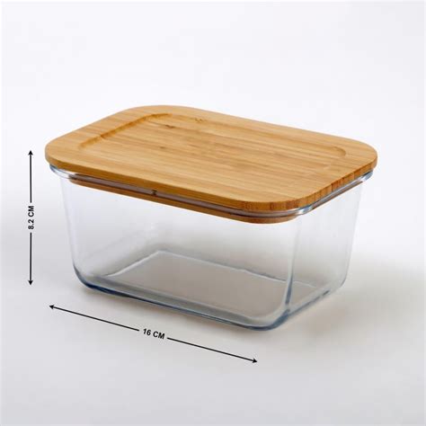 Buy Palestine Glass Storage Canister with Bamboo Lid - 950ml from Home ...