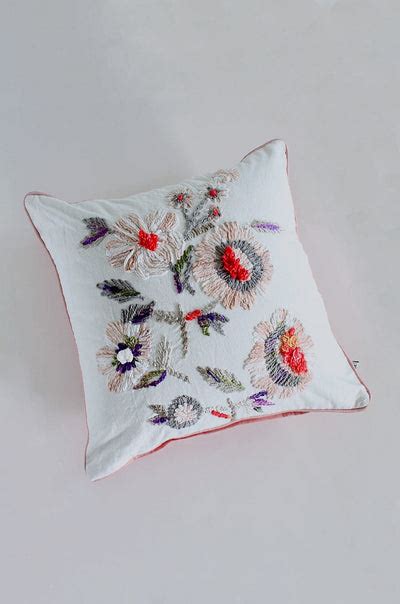 Buy All In Bloom Embroidered Cushion Cover Online | Wishing Chair