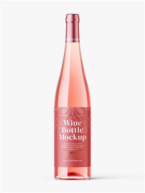 Rose wine bottle mockup - Smarty Mockups