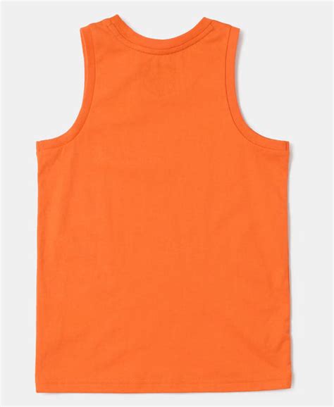 Buy Boy's Super Combed Cotton Graphic Printed Tank Top - Golden Poppy ...