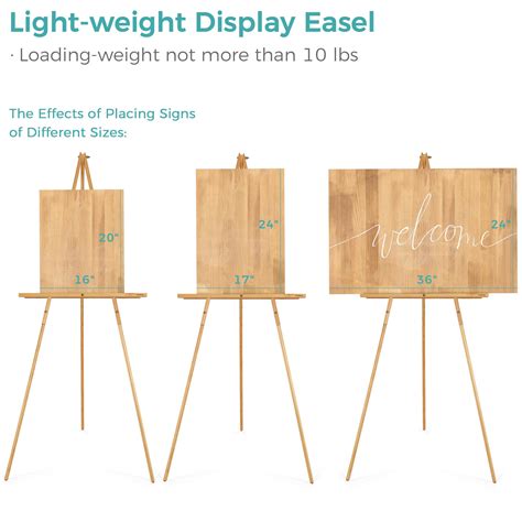 VISWIN 63" Wooden Tripod Display Easel Stand for Wedding Sign, Poster ...