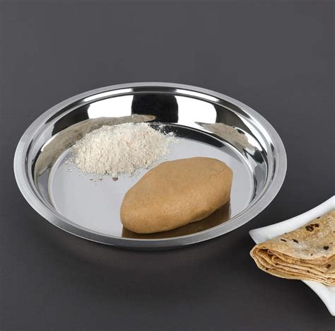 Stainless Steel Solid Parat for Dough Kneading | Heavy Gauge Atta Parat ...