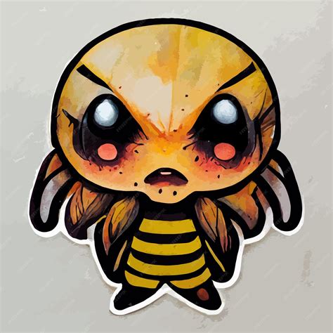 Angry chibi bee sticker png vector emotionele bijen discord twitch ...