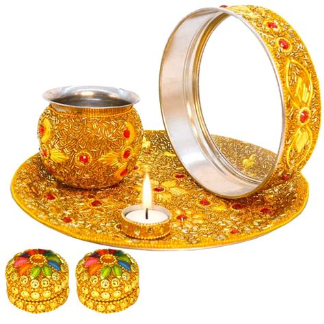 Santarms Karva Chauth Thali Set and Pooja Decor Collection and A ...