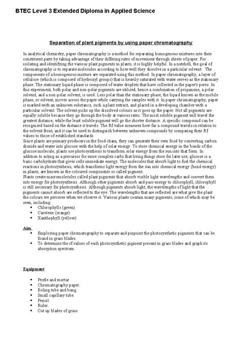 BTEC Applied Science Unit 2 Assignment 1: HCl Titration Methods and ...