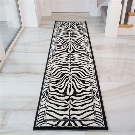 Black White Animal Zebra Print Rug | Living Room Rugs | Kukoon Rugs Online