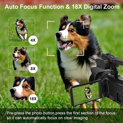 Buy Video Camera 4K HD Auto Focus Camcorder 48MP 60FPS 30X Digital Zoom ...