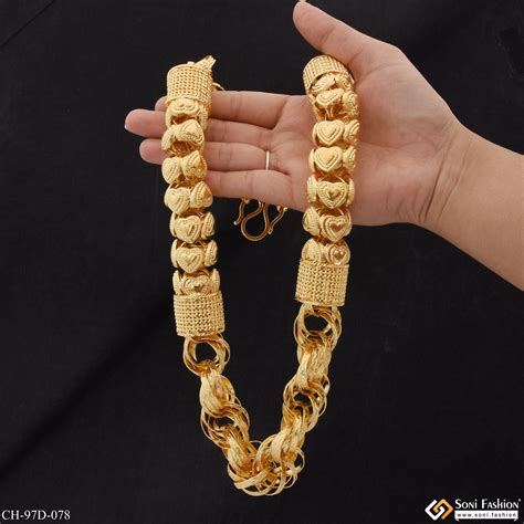 1 Gram Gold Plated Rajwadi Stylish Design Best Quality Chain for Men ...