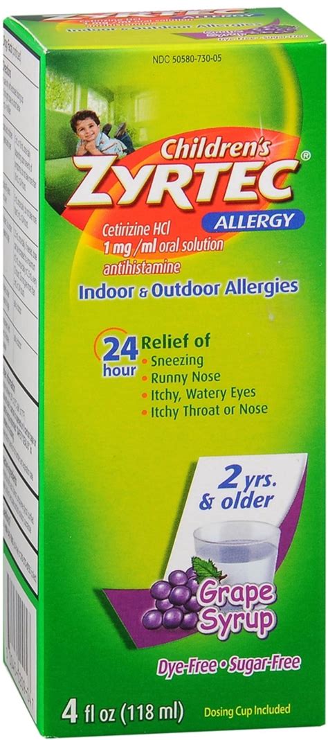Zyrtec Children's Allergy Liquid Grape 4 oz (Pack of 3) - Walmart.com