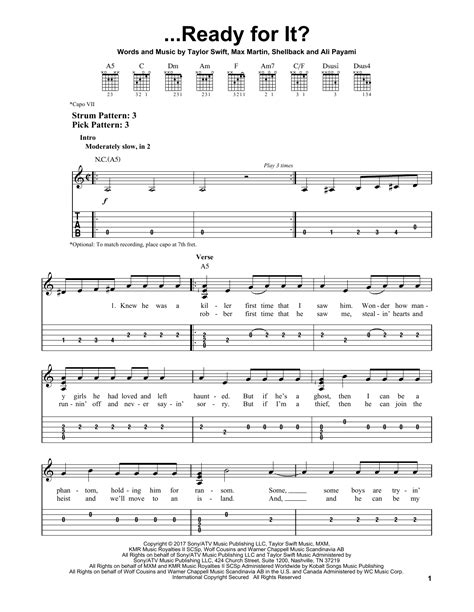 ...Ready For It? by Taylor Swift - Easy Guitar Tab - Guitar Instructor