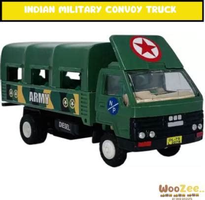WooZee INDIAN MILITARY CONVOY TRUCK Pull Back Action Toy For Kids ...