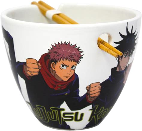Just Funky Jujutsu Kaisen Ramen Bowl with Chopsticks 16 Ounce Anime ...