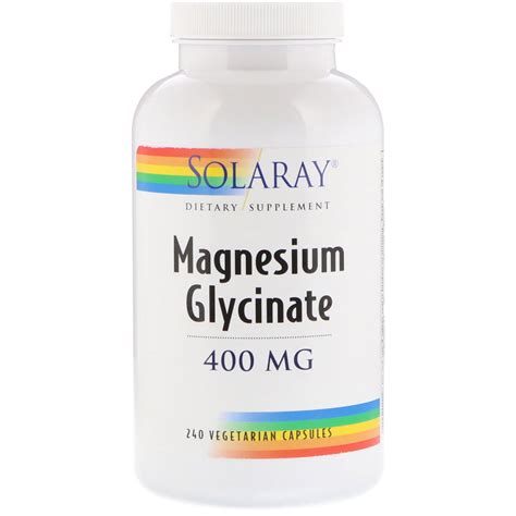 Solaray Magnesium Glycinate 400 mg 240 Vegetarian Capsules - Walmart.com