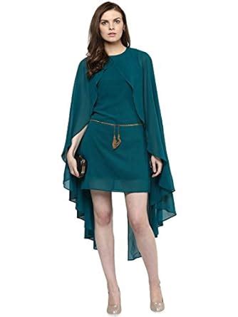 Buy MAGNETIC DESIGNS Green Bodycon Cape Dress With Belt at Amazon.in