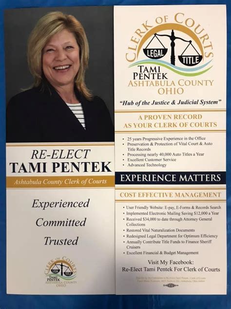 Re-Elect Tami Pentek for Ashtabula County Clerk of Courts