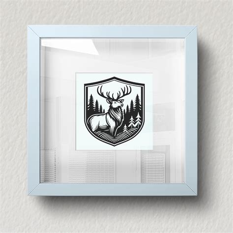 Pine Stag Shield SVG PNG DXF Design for Cricut Silhouette