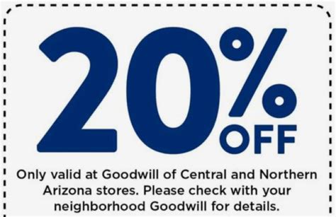 Arizona Goodwill 20% off Coupon 2023 + Discount Days | The CentsAble ...