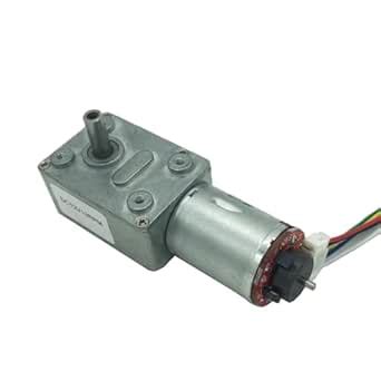 DC Worm Gear Motor with Encoder Disk 12V Low Speed Mini Gearbox Reducer ...