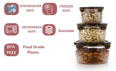 Buy Vetalic Snap-Seal Storage Containers Set of 3 Airtight Food Storage ...