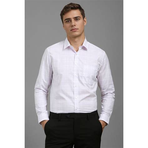 Buy Louis Philippe Men White Slim Fit Check Full Sleeves Formal Shirt ...