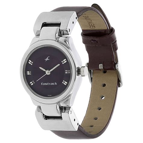 Fastrack Quartz Analog Purple Dial Leather Strap Watch for Girls