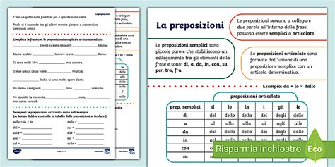 Esercizi sulle preposizioni | Primaria | Twinkl