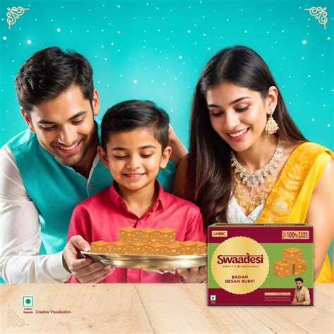 Desi Ghee Badam Besan Burfi by Unibic : 200 g – Prithvi Enterprises