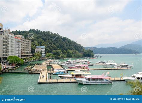 Sun moon lake in Taiwan editorial photography. Image of body - 59348192