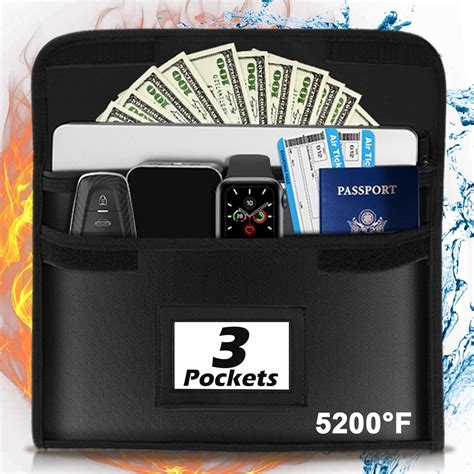 Amazon.com : Fireproof Document Bag - 5200℉ Fireproof Bags Document ...