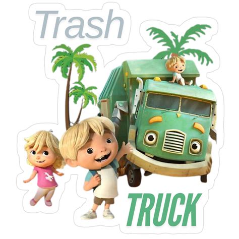 Cast Of Trash Truck T-Shirt Design Sticker | Kids tv shows, Tshirt ...