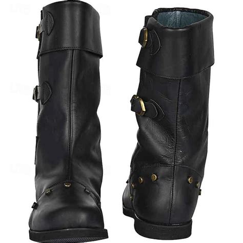 Medieval Renaissance Shoes Knee High Boots Flat Jazz Boots Fancy Dress ...