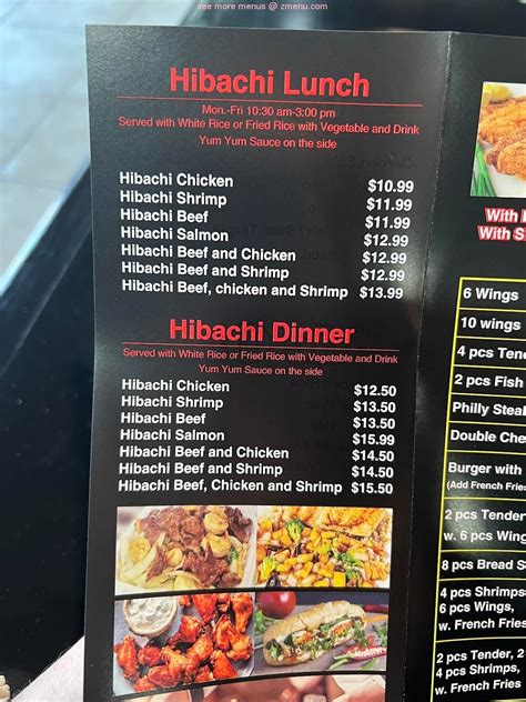 Online Menu of 100 DEGREES WINGS & HIBACHI Restaurant, Dothan, Alabama ...