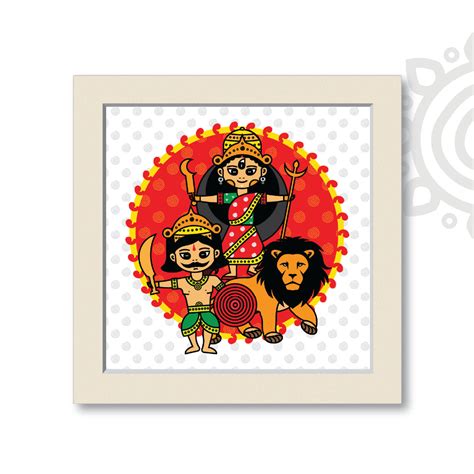 Maa Durga | Style #1 | Colorful Wall Art for Home and Office Decoratio ...
