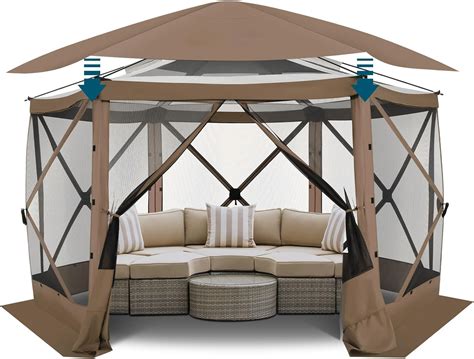Amazon.com : COBIZI Pop up Gazebo Screen Tent Screen House for Camping ...