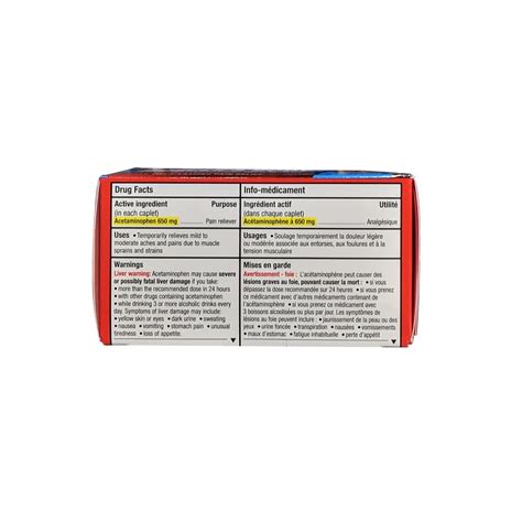 Tylenol Muscle & Body Acetaminophen 650 mg (72 caplets) – beyondRx.ca ...