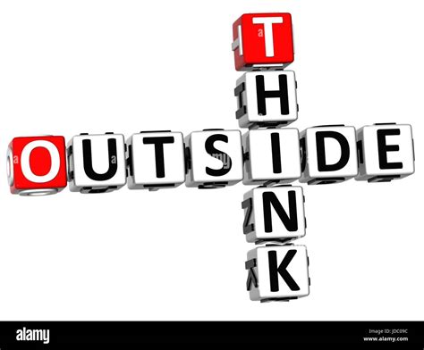 3D Think Outside Crossword on white background Stock Photo - Alamy