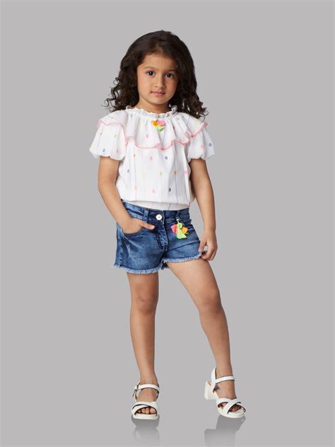 Girls Embroidered Top with Shorts 16056 – Peppermint