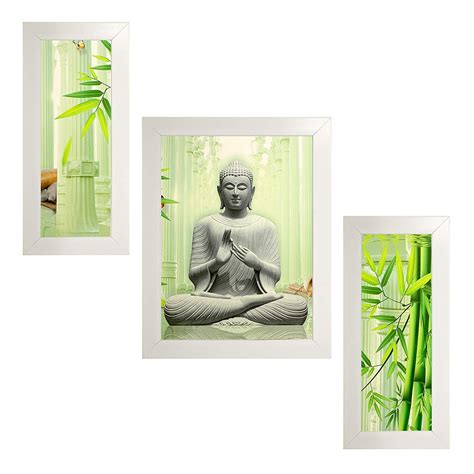Indianara Set of 3 Gautam Budha Paintings (2096) Without Glass 6 X 13 ...