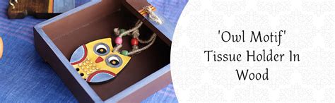 Buy ExclusiveLane Owl Motif Wooden Tissue Paper Holder for Table ...
