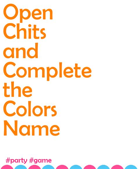 Open Chits and Complete the Colors Name Game - Fest, General, Kitty ...