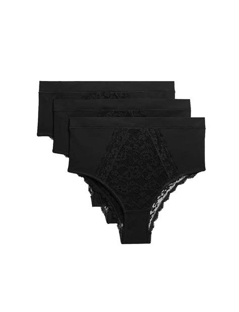 Buy 3pk Cotton Rich Lace Brazilian Stoma Knickers at Marks & Spencer