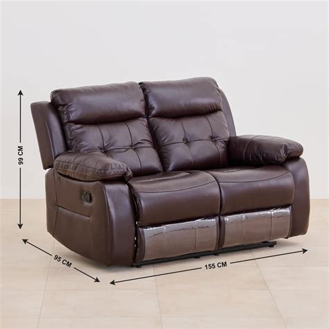 Buy Blake Half Leather 2-Seater Recliner - Dark Brown from Home Centre ...