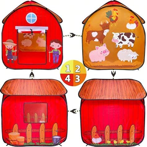 Tenda de Brincar para Crianças, Tenda de Brincar Pop Up de Celeiro para ...