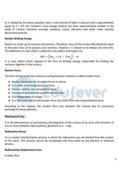 Image result for Nuclei Class 12 Physics Notes